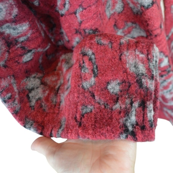 NWT J. Jill Ruby Red Cotton & Wool Blend Soft Open Cardigan, Size Small Petite - Picture 4 of 8